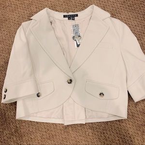 Theory Ivory Cropped Lelaini Craze Blazer